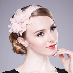 "Chiffon Petite" Chiffon Light Pink Fascinator Headband