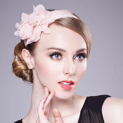 "Chiffon Petite" Chiffon Light Pink Fascinator Headband