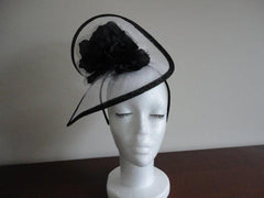 “Zara” White and Black Fascinator Headband