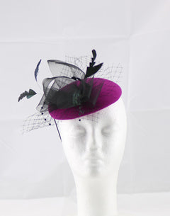 "Aria" Purple and Black Fascinator