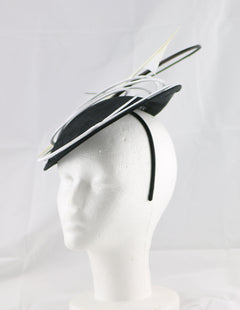 "Armada" Black and White Fascinator