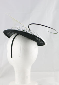 "Armada" Black and White Fascinator