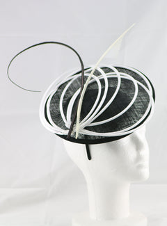 "Armada" Black and White Fascinator