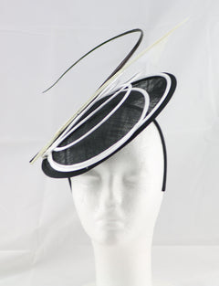 "Armada" Black and White Fascinator