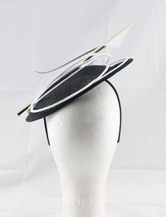 "Armada" Black and White Fascinator