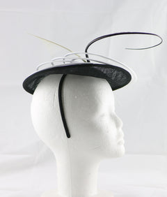 "Armada" Black and White Fascinator