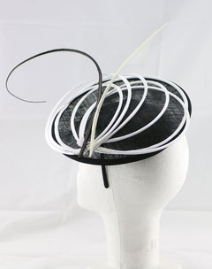 "Armada" Black and White Fascinator