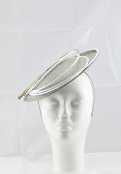 "Armada" Light Aquamarine and White Fascinator