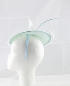 "Armada" Light Aquamarine and White Fascinator