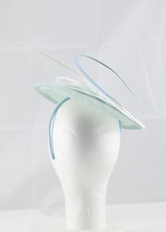 "Armada" Light Aquamarine and White Fascinator