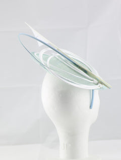 "Armada" Light Aquamarine and White Fascinator