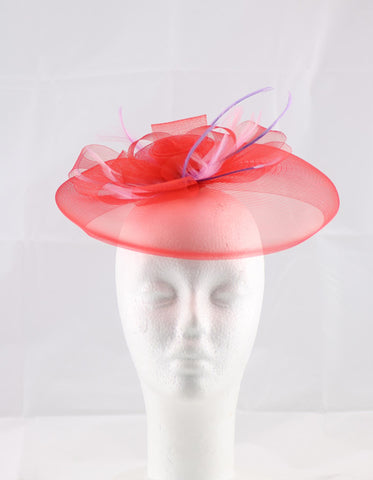 Image of "Raceday Elegance" RED with Purple Feathers