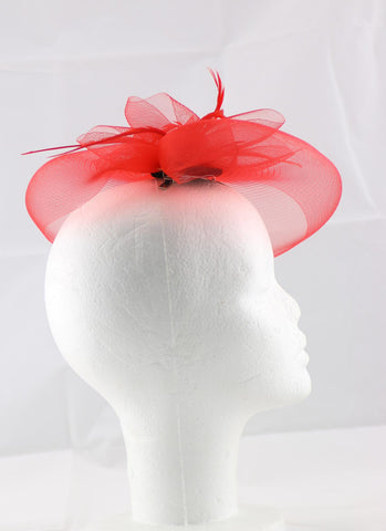 Image of "Raceday Elegance" RED with Purple Feathers